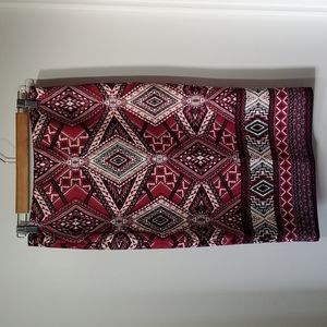 Geometric Pink Pencil Skirt Size L